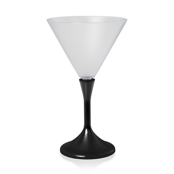 LED 7 oz. Martini Glass With Black Stem