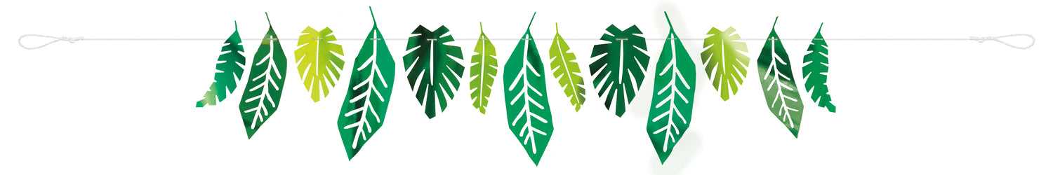 Foil Safari Leaves Paper Garland, 7ft - Image 3