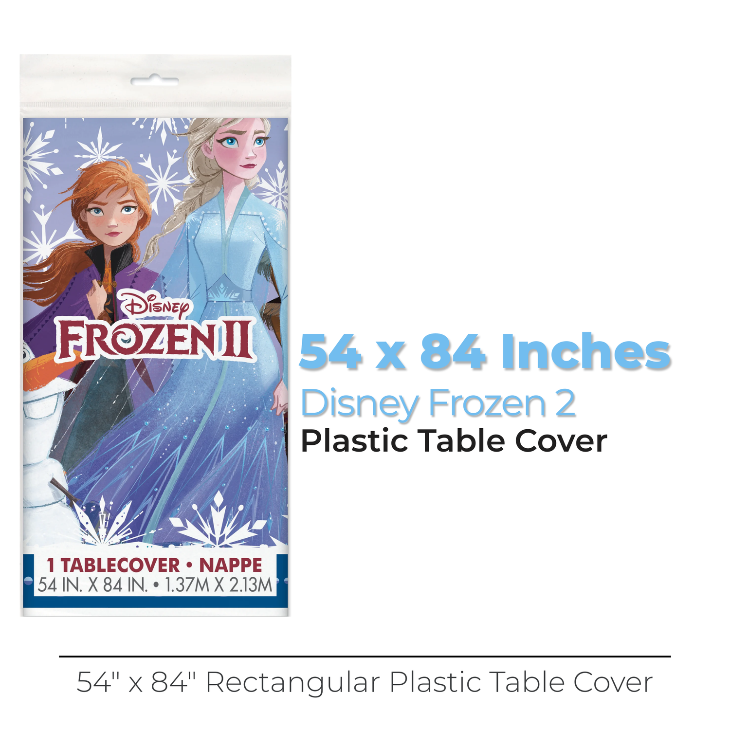 Disney Frozen 2 Rectangular Plastic Table Cover, 54" x 84"