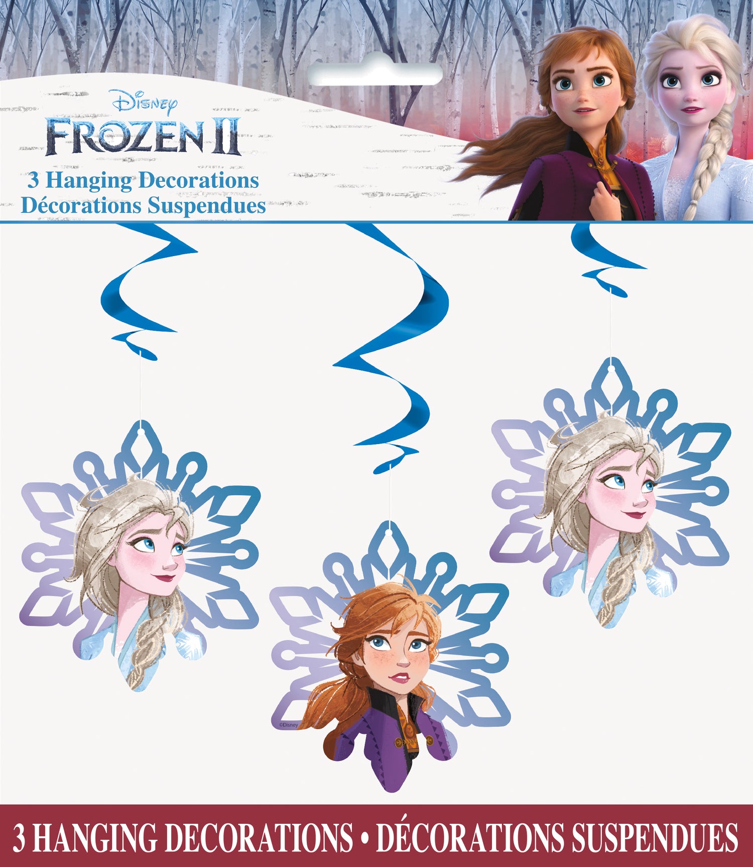 Disney Frozen 2 Hanging Swirl Decorations 26", 3ct