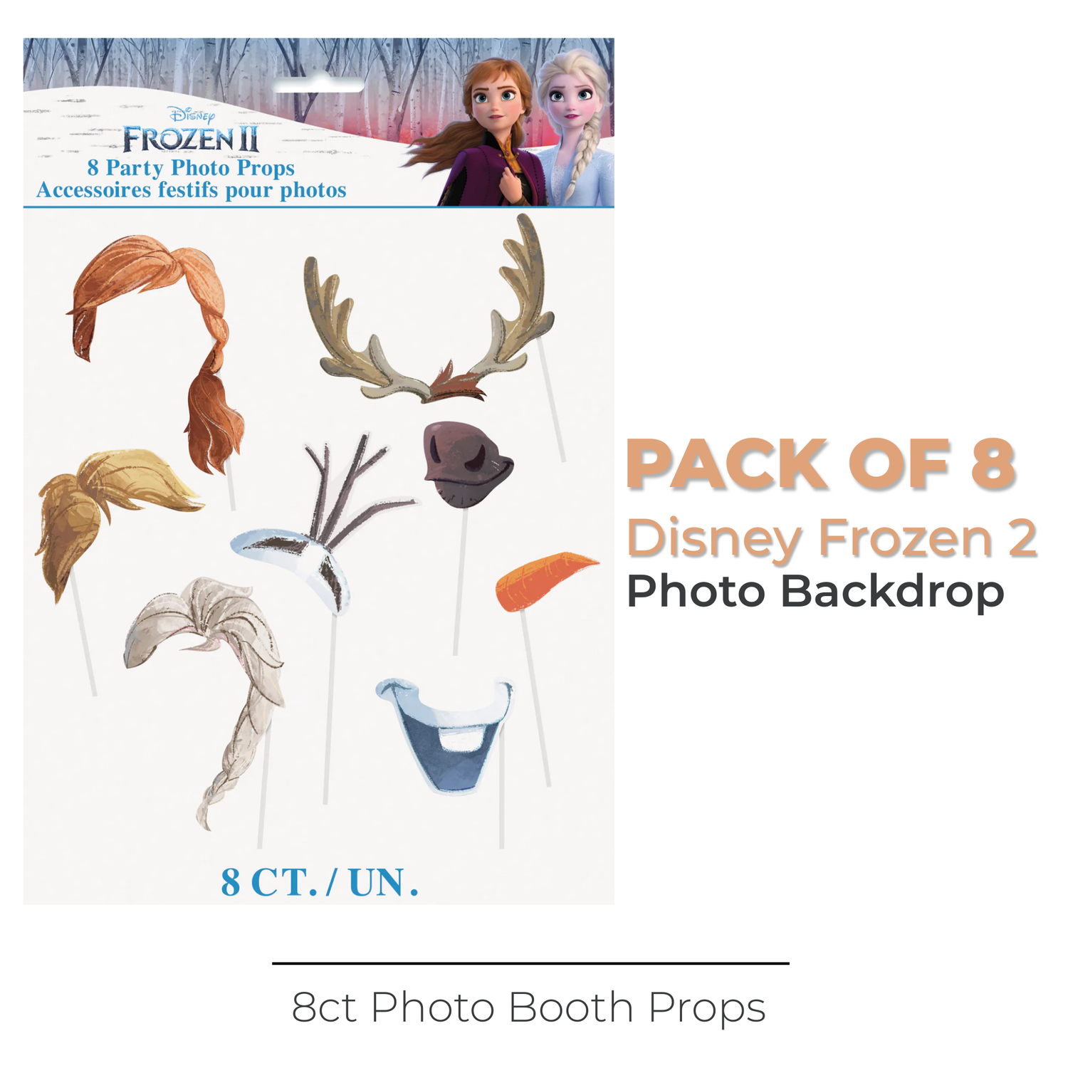 Disney Frozen 2 Photo Booth Props, 8ct