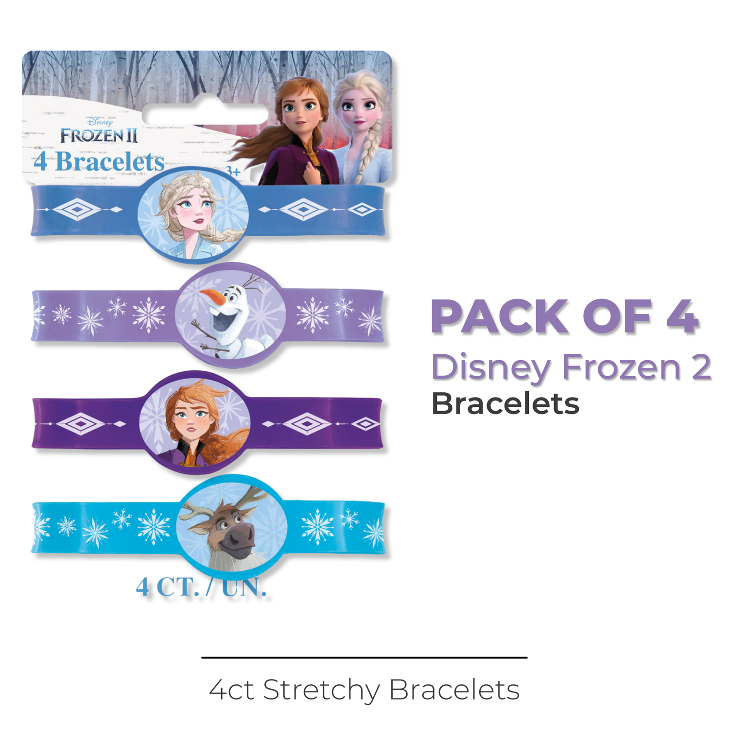 Disney Frozen 2 Stretchy Bracelets, 4ct