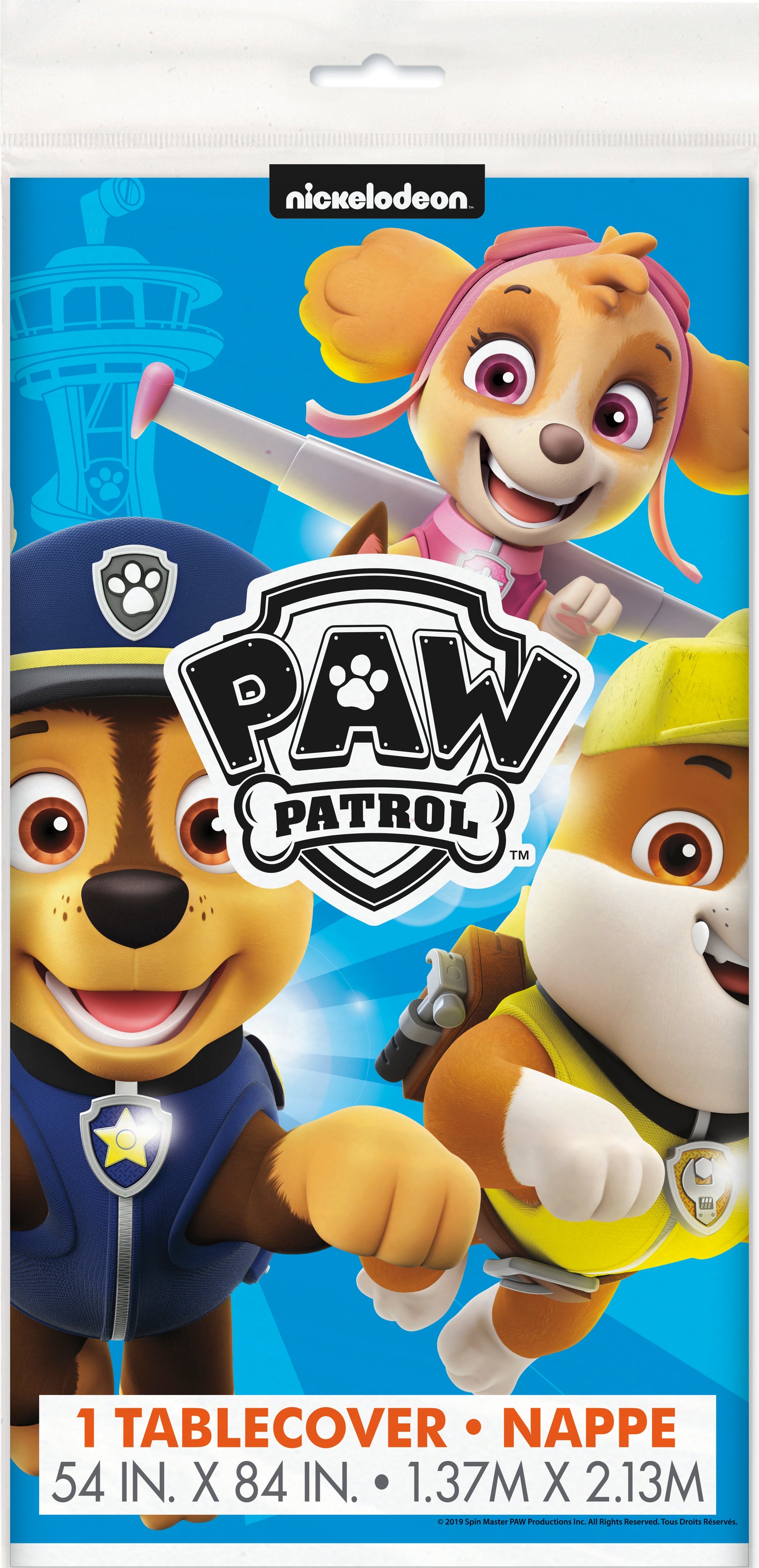 Paw Patrol Rectangular Plastic Table Cover, 54" x 84"