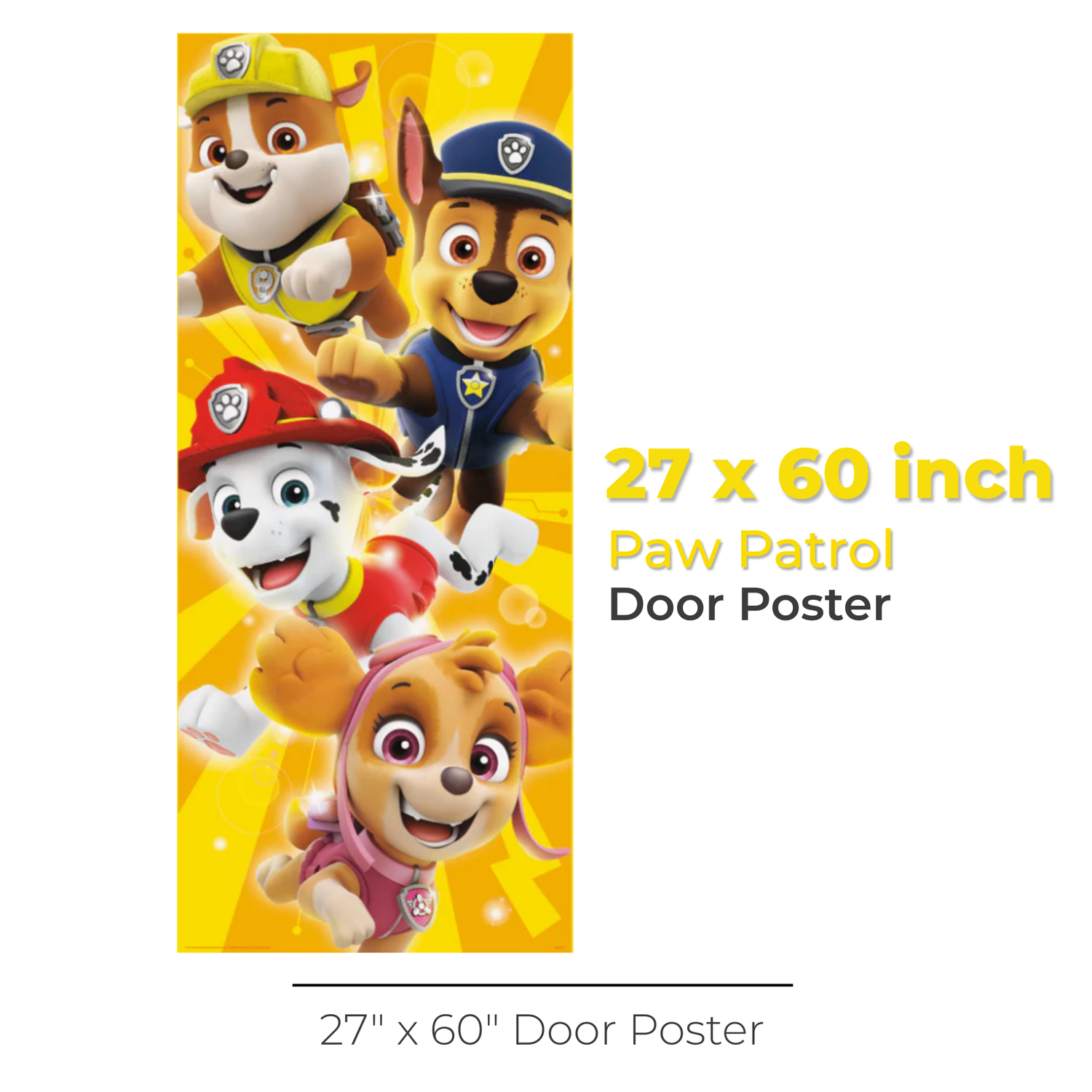Paw Patrol Door Poster, 27"x60"