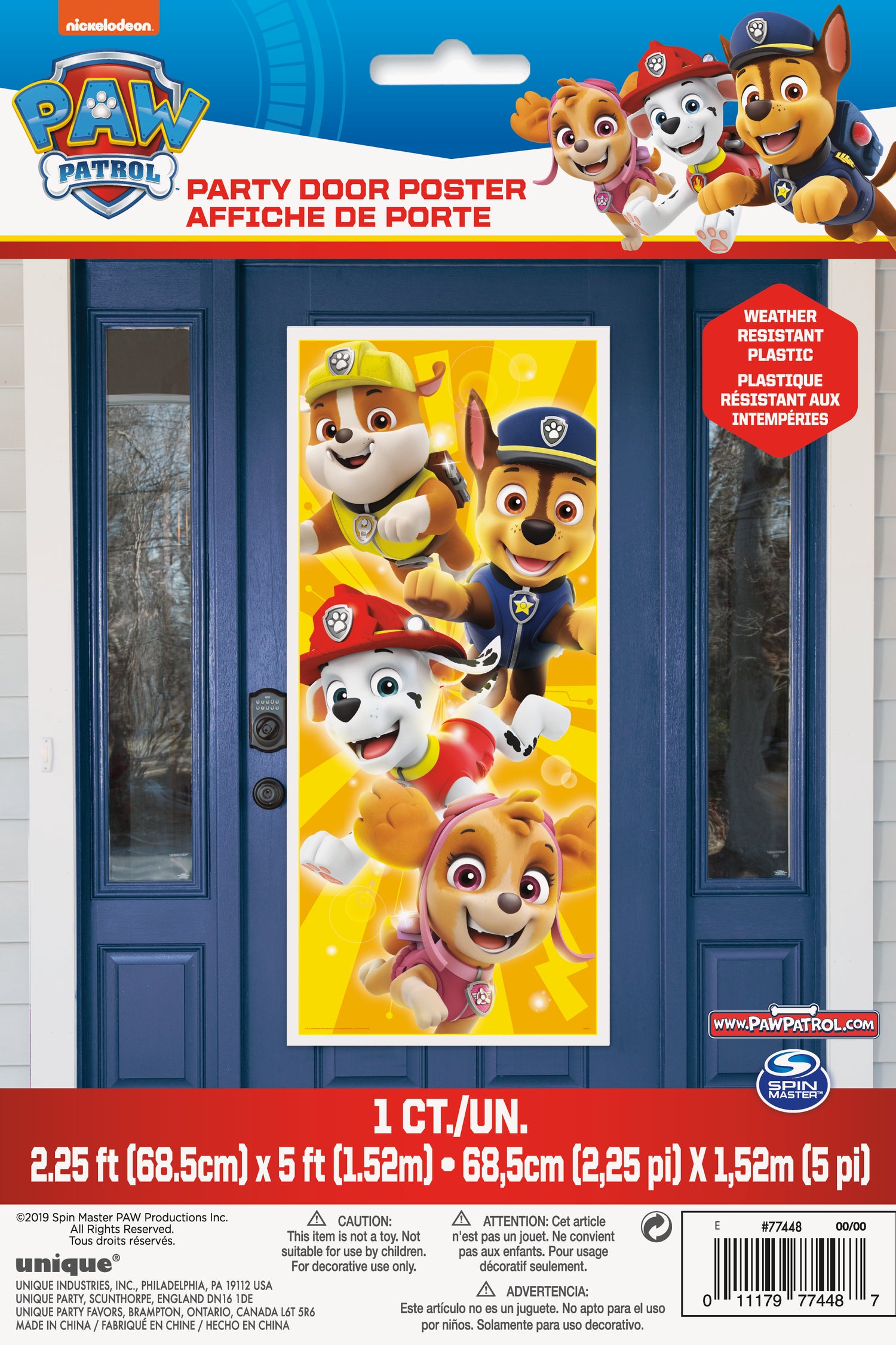 Paw Patrol Door Poster, 27"x60" - Image 2
