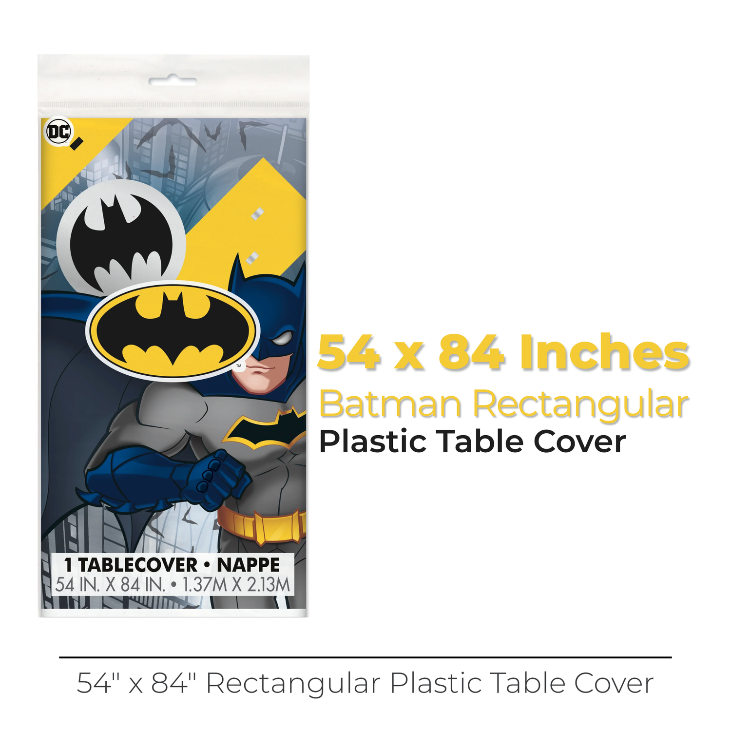 Batman Rectangular Plastic Table Cover, 54" x 84"