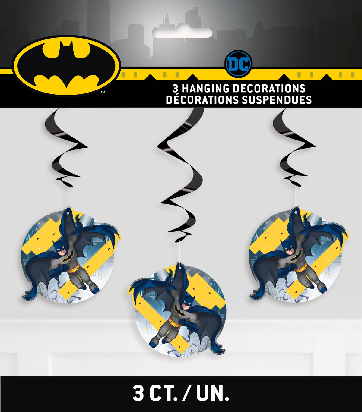 Batman Hanging Swirl Decorations, 26", 3ct
