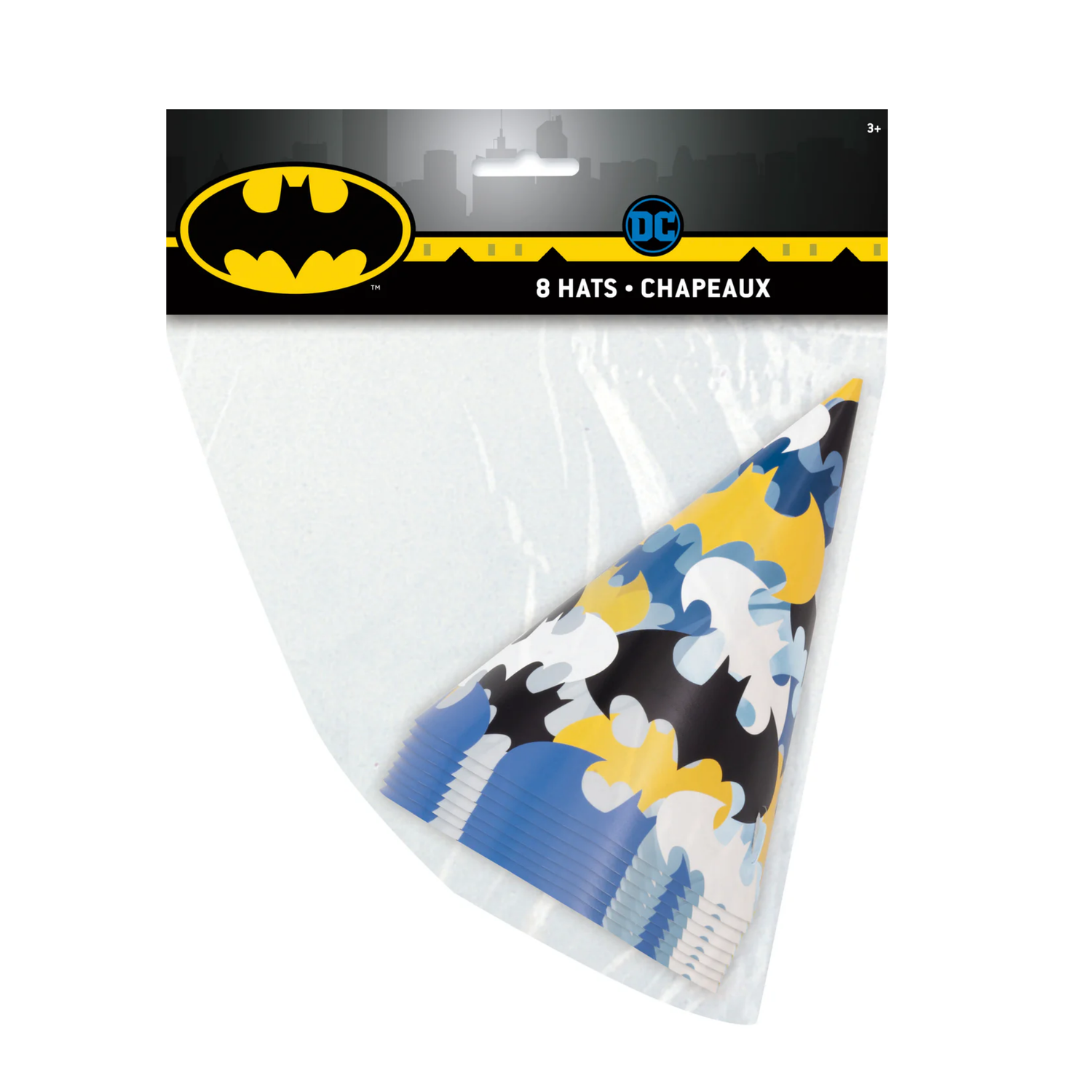Batman Party Hats, 8ct