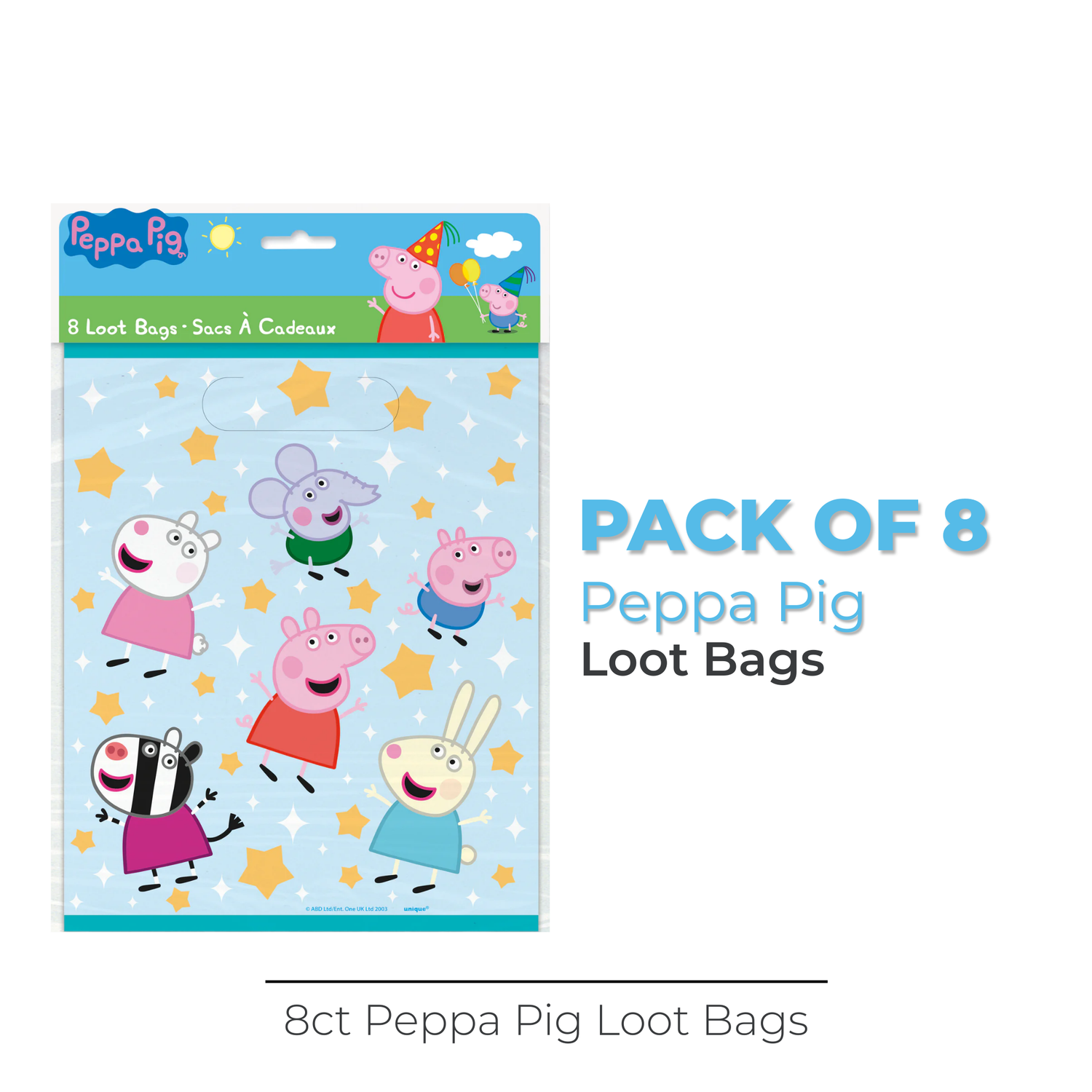 Peppa Pig Loot Bags, 8ct
