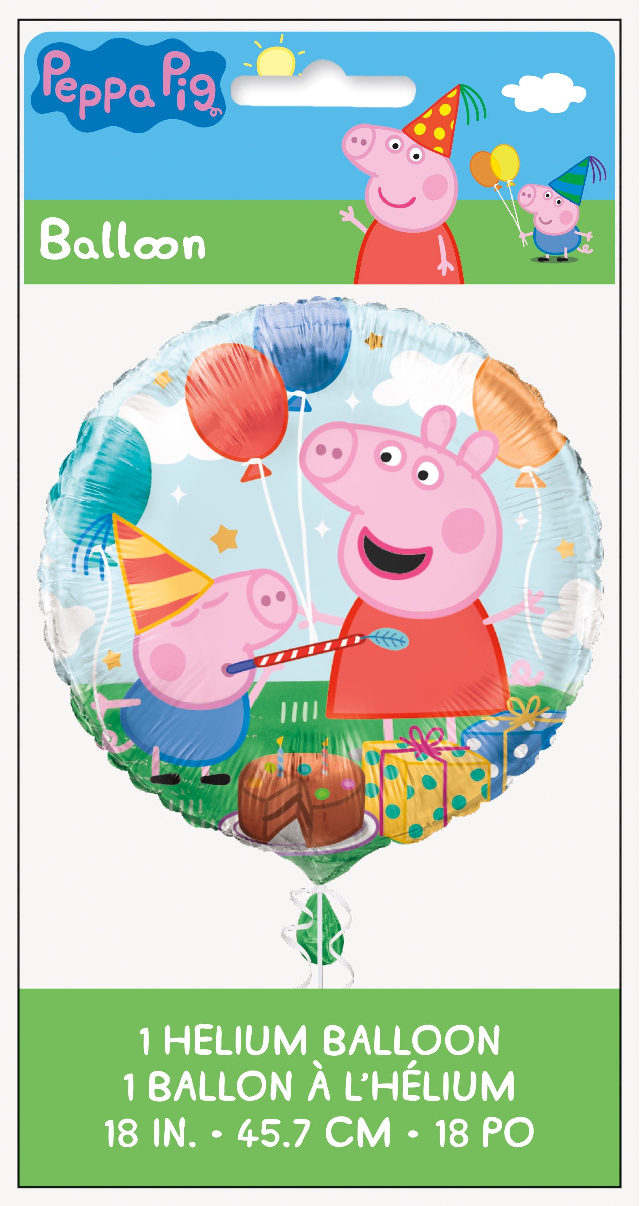 Peppa Pig Round Foil Balloon 18", Packaged - Image 2