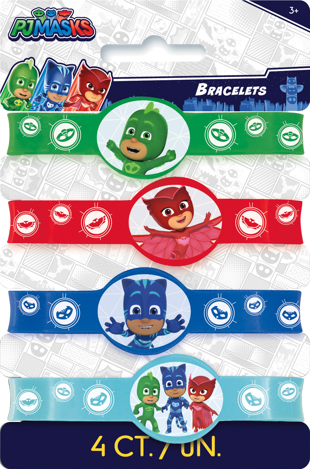PJ Masks Stretchy Bracelets, 4ct