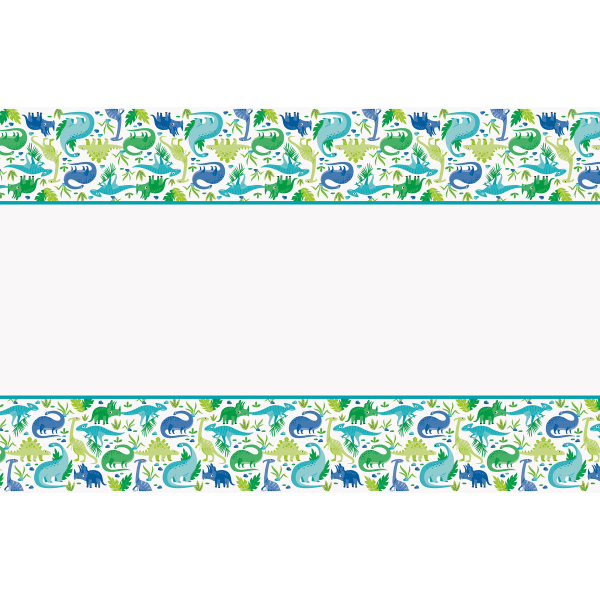 Blue & Green Dinosaur Plastic Table Cover, 54"x84" - Image 2