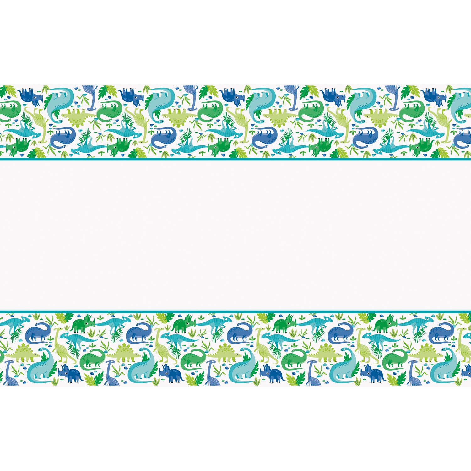 Blue & Green Dinosaur Plastic Table Cover, 54"x84" - Image 2