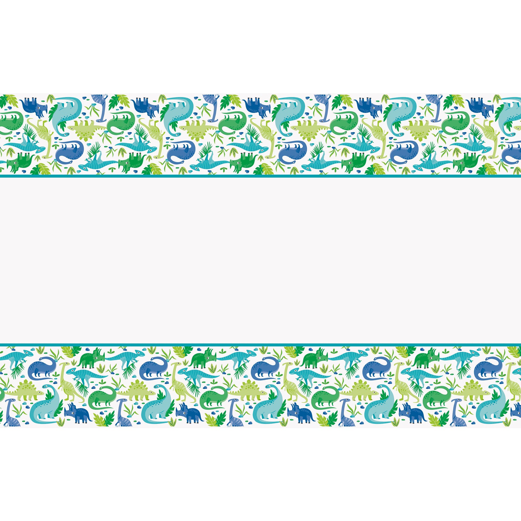 Blue & Green Dinosaur Plastic Table Cover, 54"x84" - Image 2