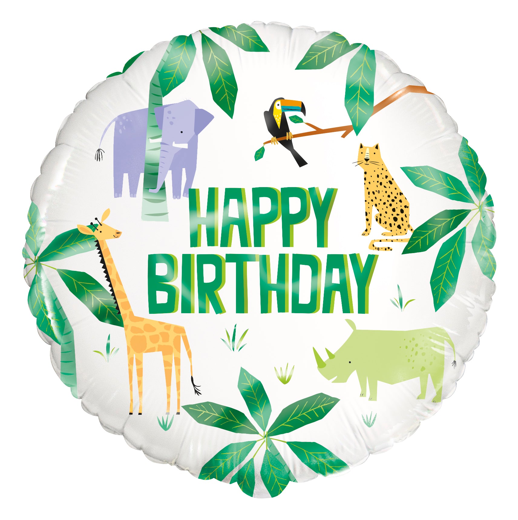Animal Safari Round Foil Balloon 18", Bulk