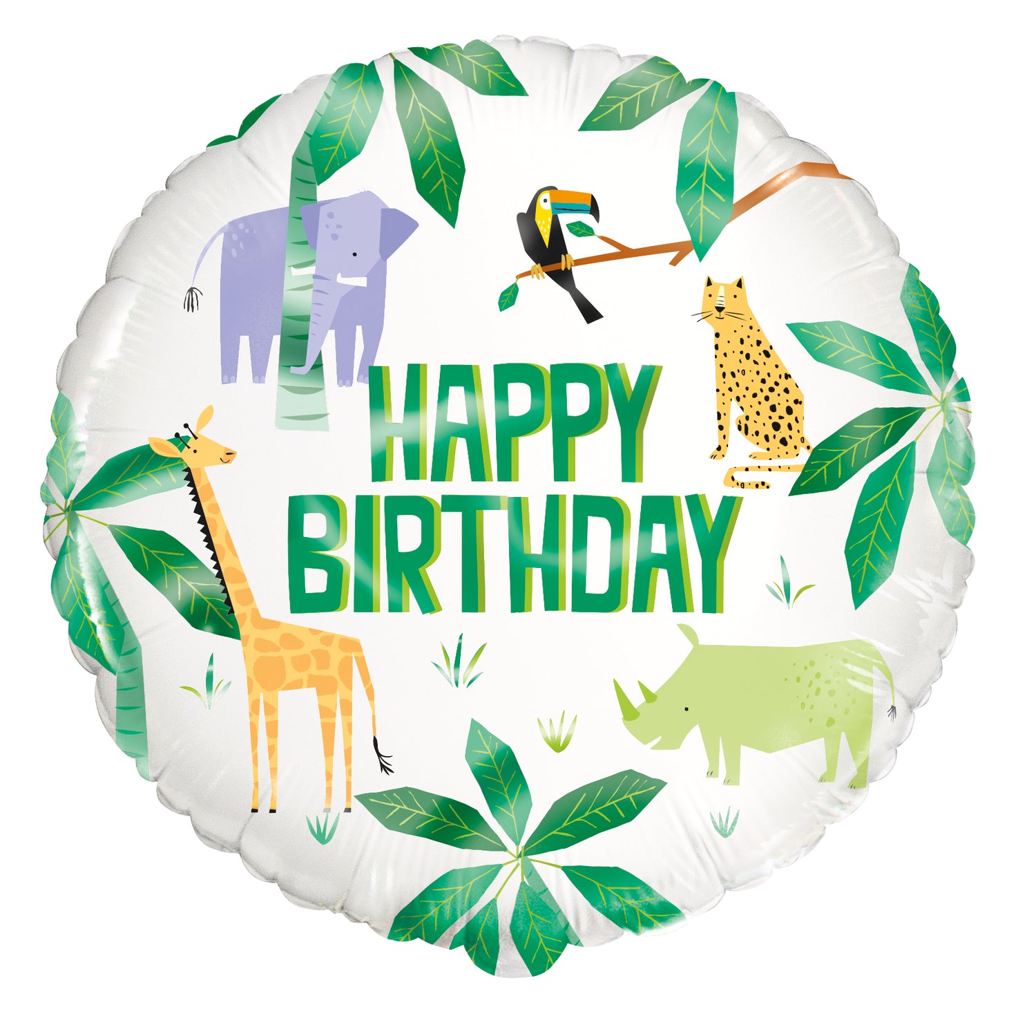 Animal Safari Round Foil Balloon 18", Package