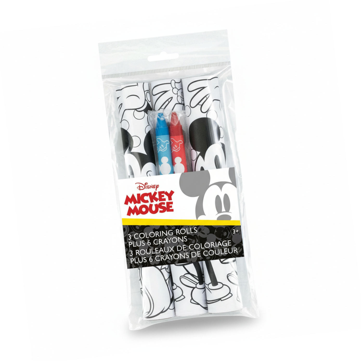 Disney Mickey Mouse Paper Coloring Rolls & Crayons, 3ct