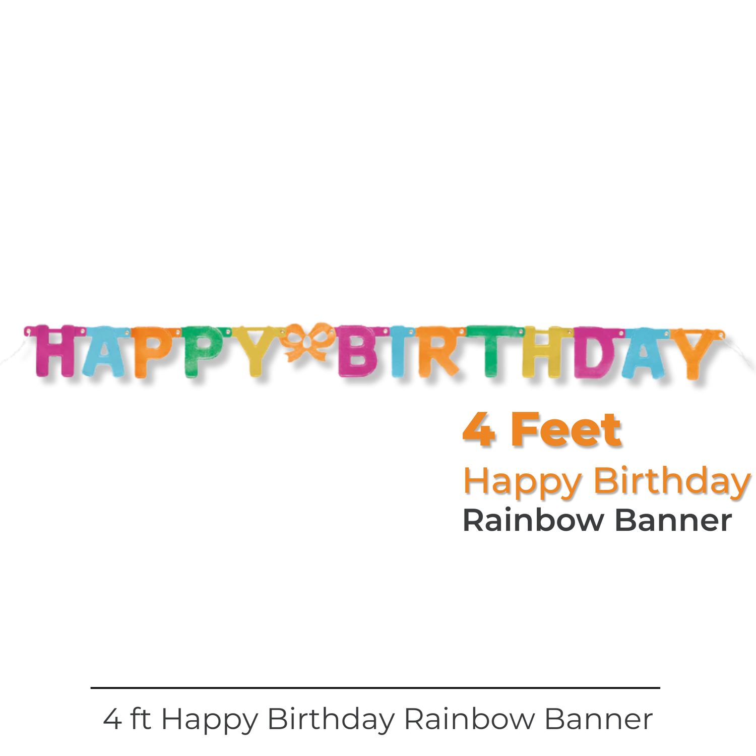 Rainbow "Happy Birthday" Jointed Banner, 4 ft