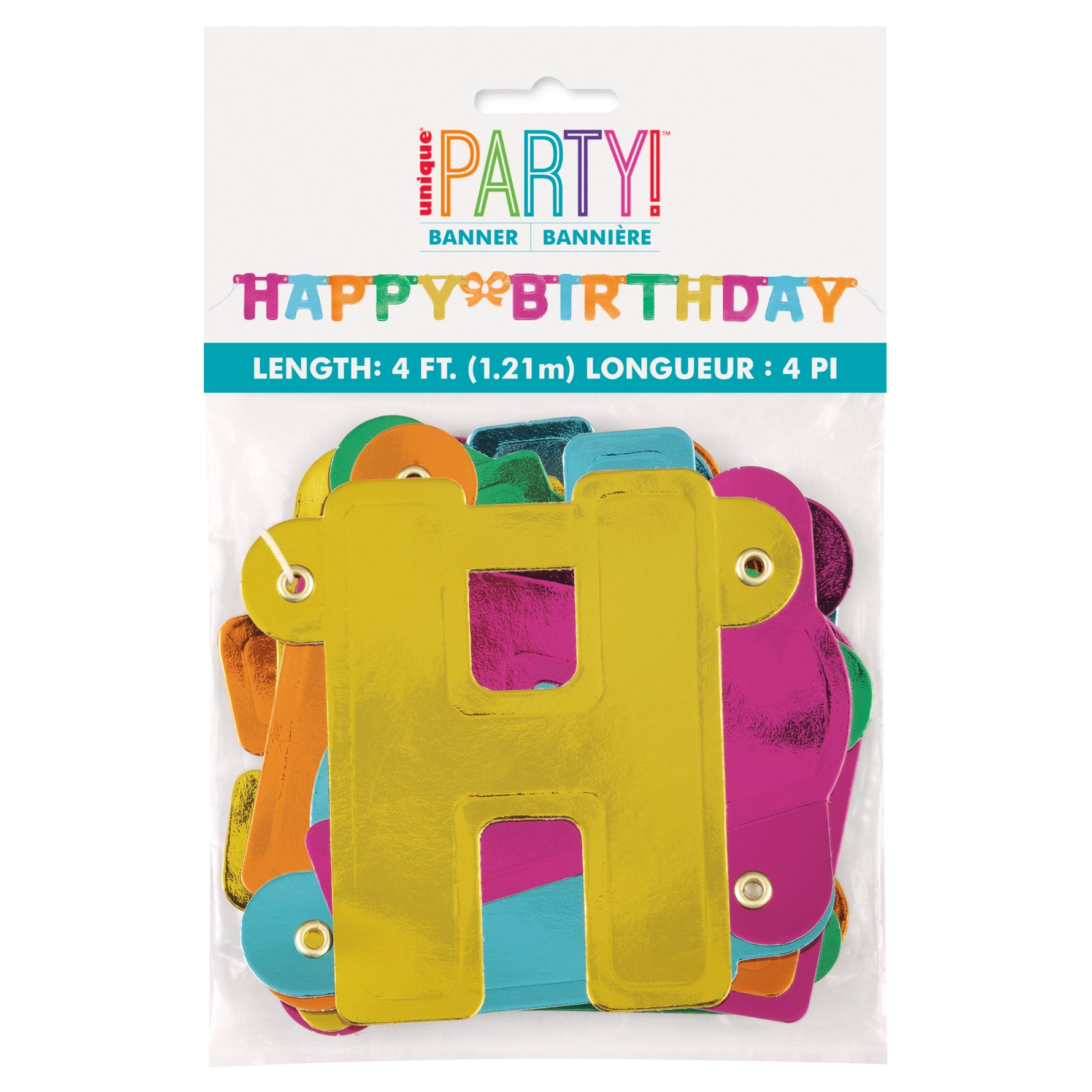 Rainbow "Happy Birthday" Jointed Banner, 4 ft - Image 2