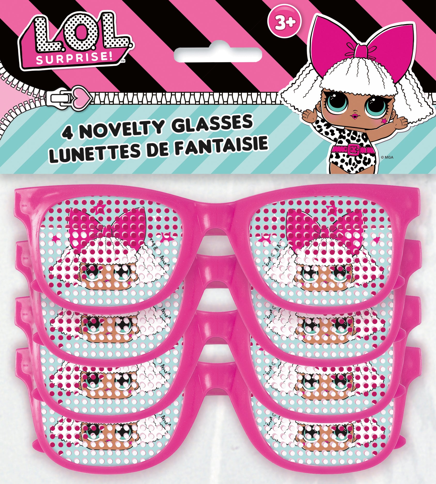 LOL Surprise Pinhole Novelty Glasses, 4ct