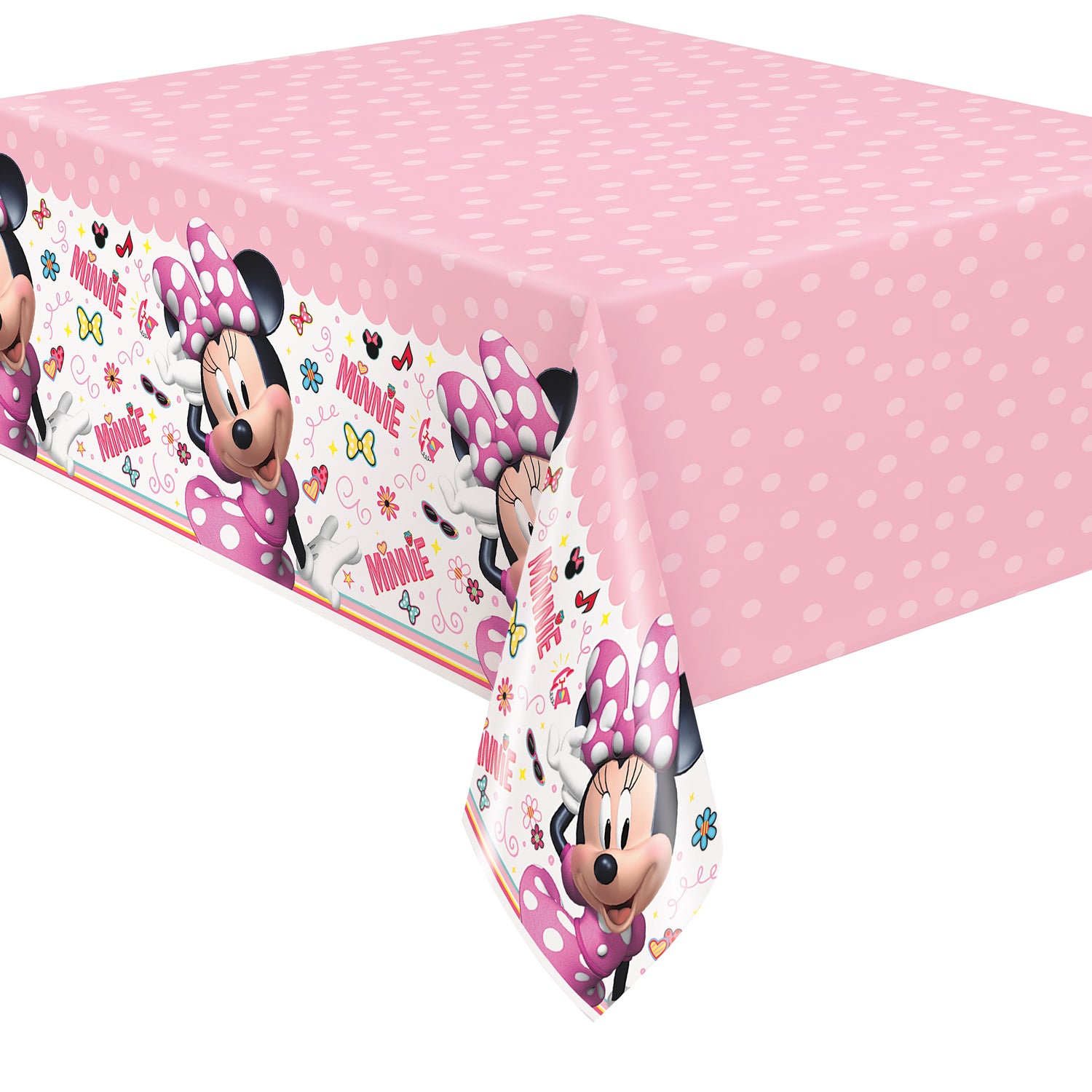 Disney Iconic Minnie Mouse Rectangular Plastic Table Cover, 54" x 84" - Image 3