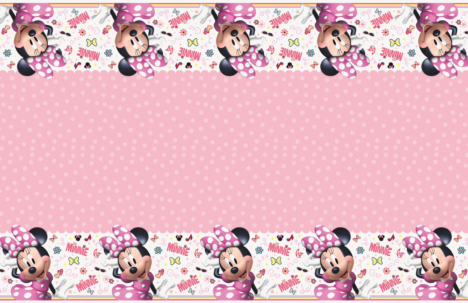 Disney Iconic Minnie Mouse Rectangular Plastic Table Cover, 54" x 84" - Image 2