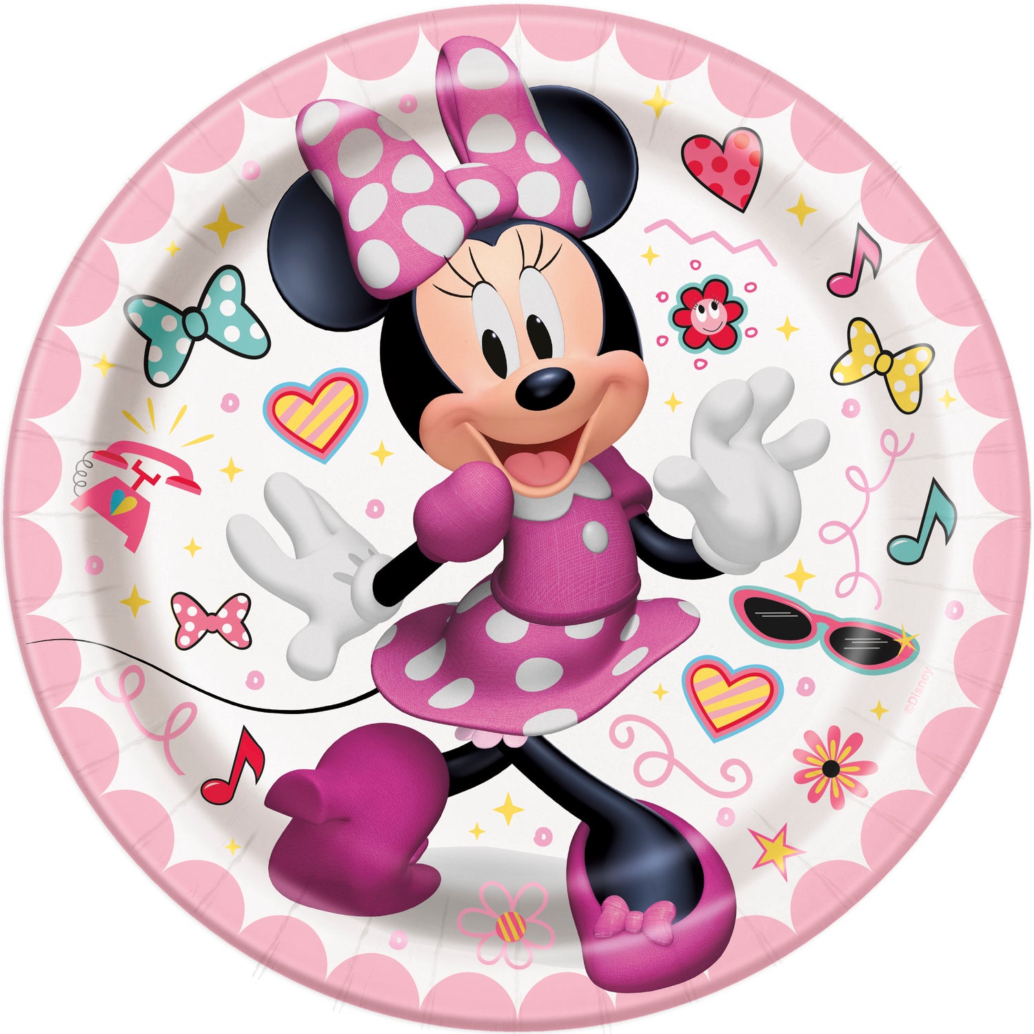 Disney Iconic Minnie Mouse Round 7" Dessert Plates, 8ct