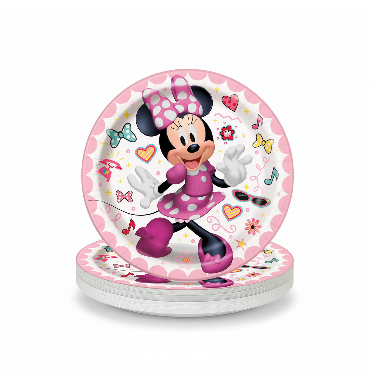 Disney Iconic Minnie Mouse Round 7" Dessert Plates, 8ct