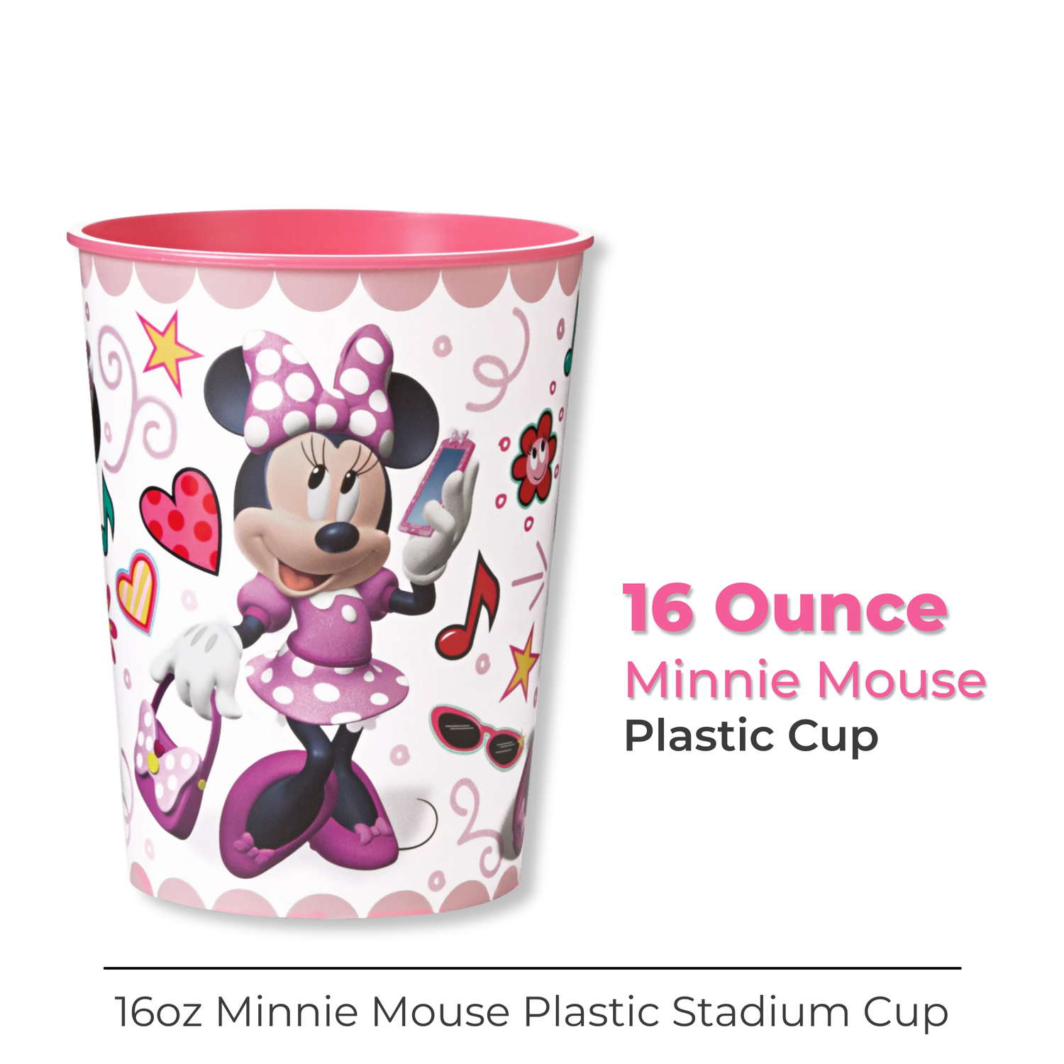 Disney Iconic Minnie Mouse 16oz Plastic Stadium Cup