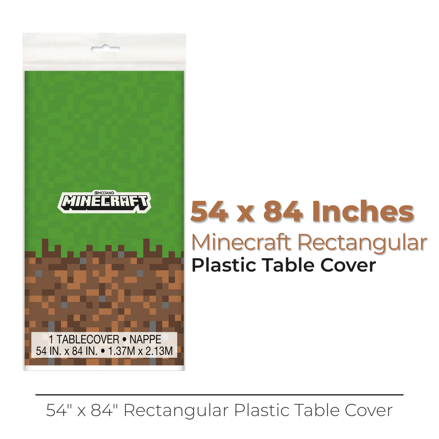 Minecraft Rectangular Plastic Table Cover, 54" x 84"