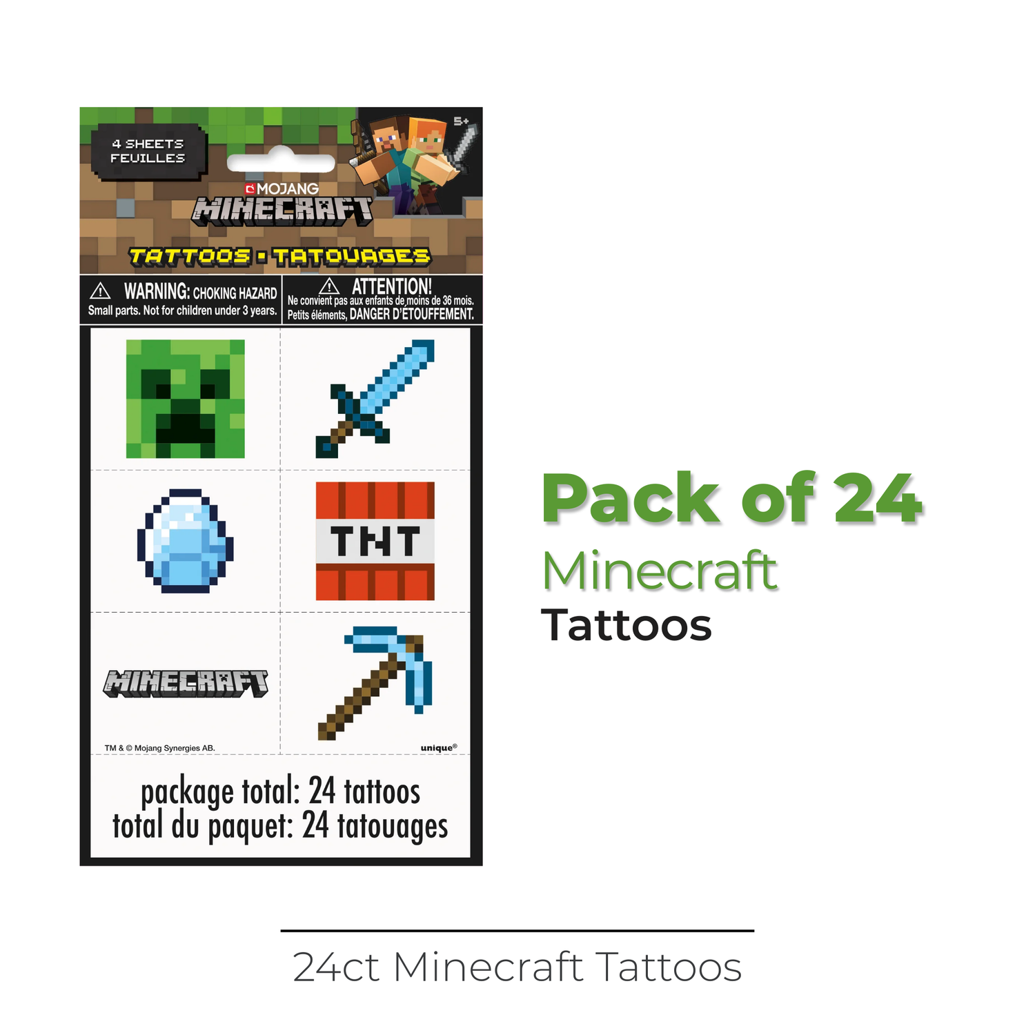 Minecraft Tattoos, 24ct
