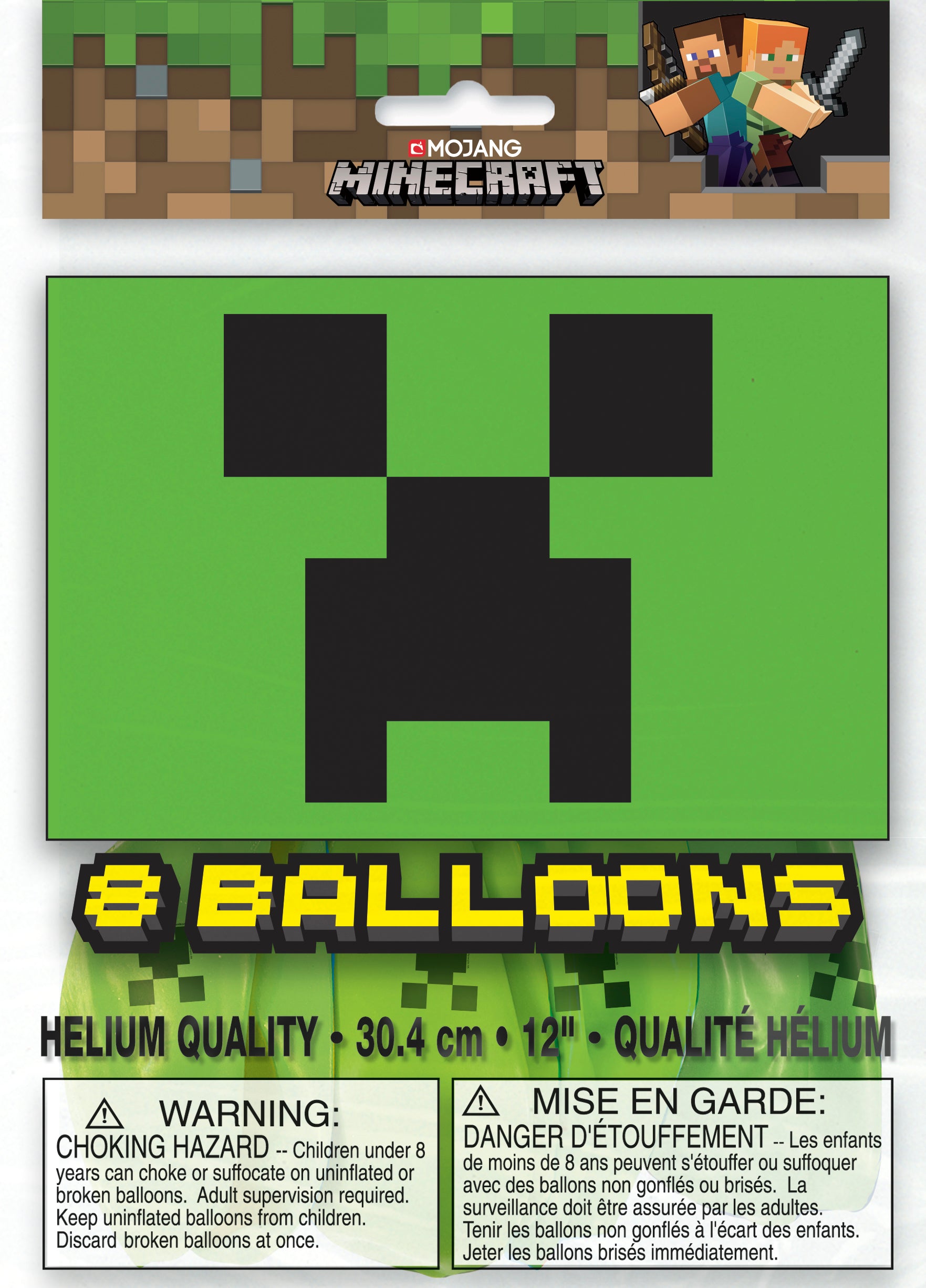 Minecraft 12" Latex Balloons, 8ct