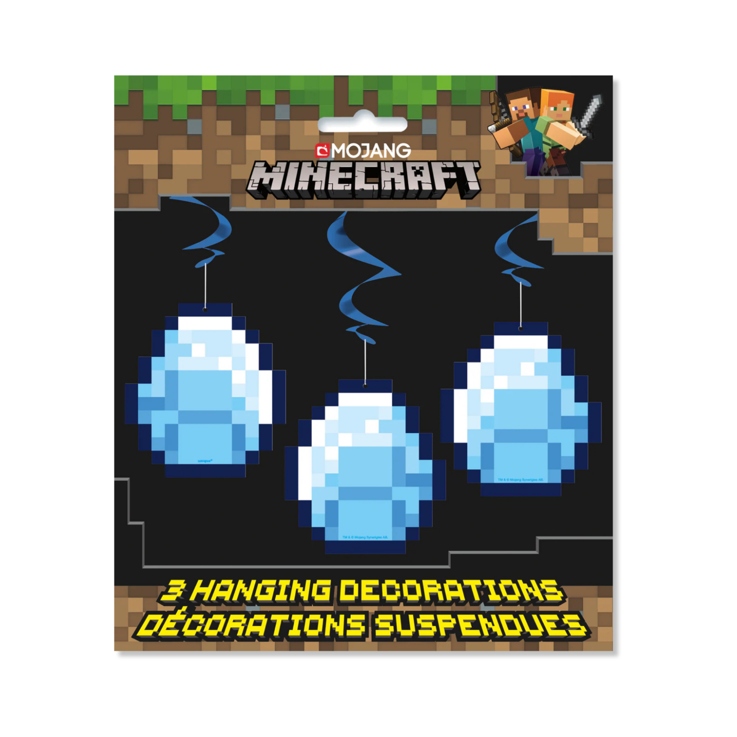 Minecraft Hanging Swirl Decorations, 26", 3ct