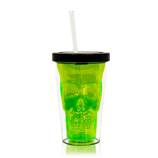 LED Neon Green Skull Cup