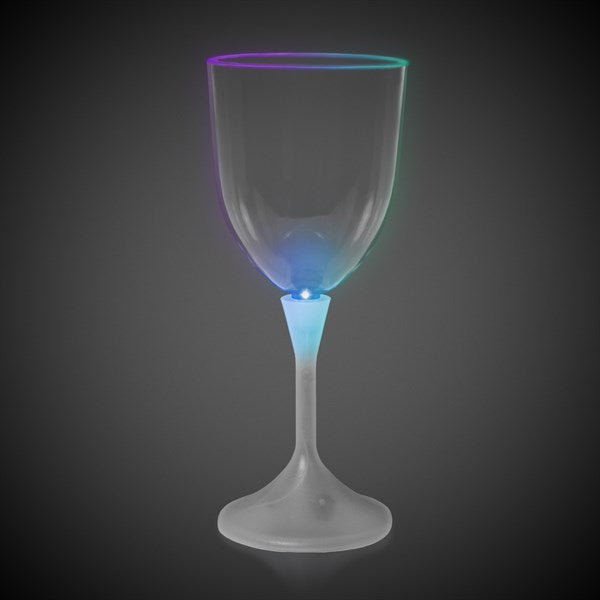 LED 10 oz. Wine Glass White Stem