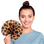 Green Animal Print Folding Fans