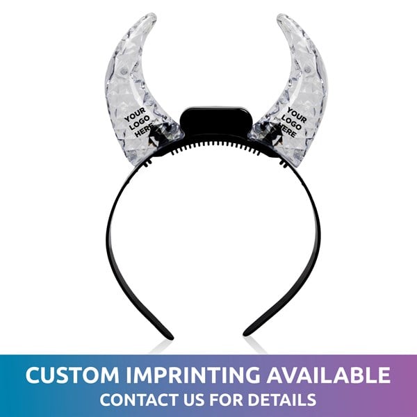LED Red Crystal Devil Horns Headband