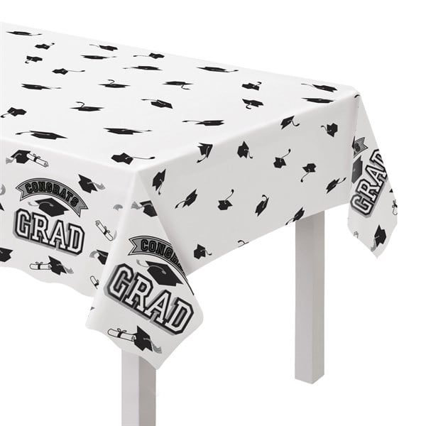 White & Black Graduation Table Cover