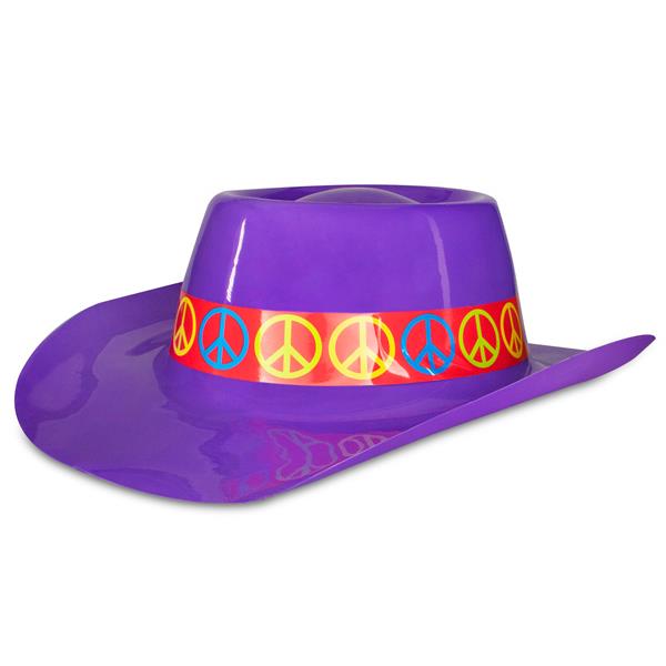 Purple Cowboy Hats with Peace Signs