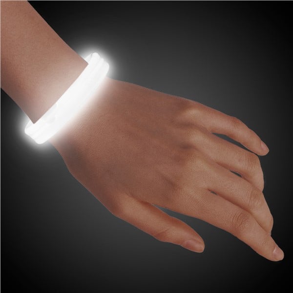 White Triple Wide 9" Glow Bracelets