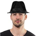 Black Sequin Fedora Hat