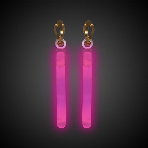 Pink Glow Clip-On Earrings