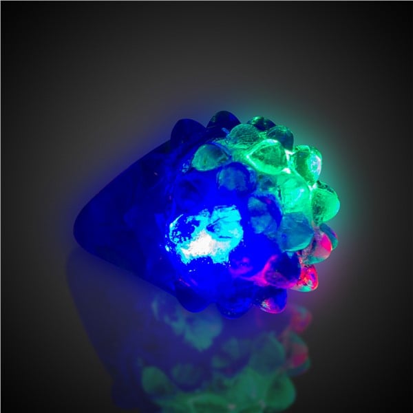 LED Blue Jelly Bumpy Rings