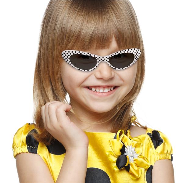White Polka Dot Kids' Sunglasses