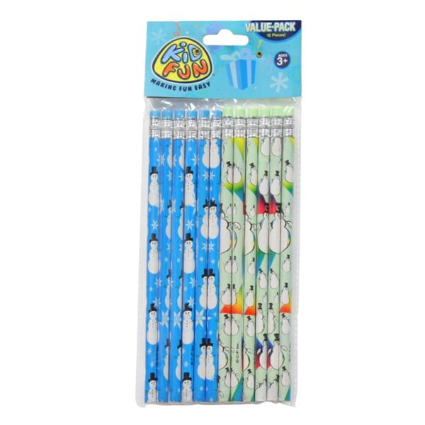 Blue & White Winter 7 1/2" Pencils