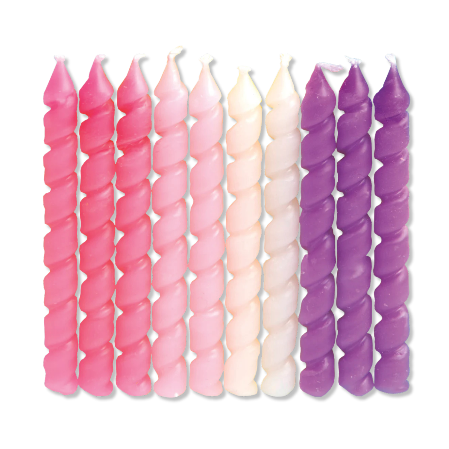 Pink & Purple Spiral Birthday Candles, 10ct