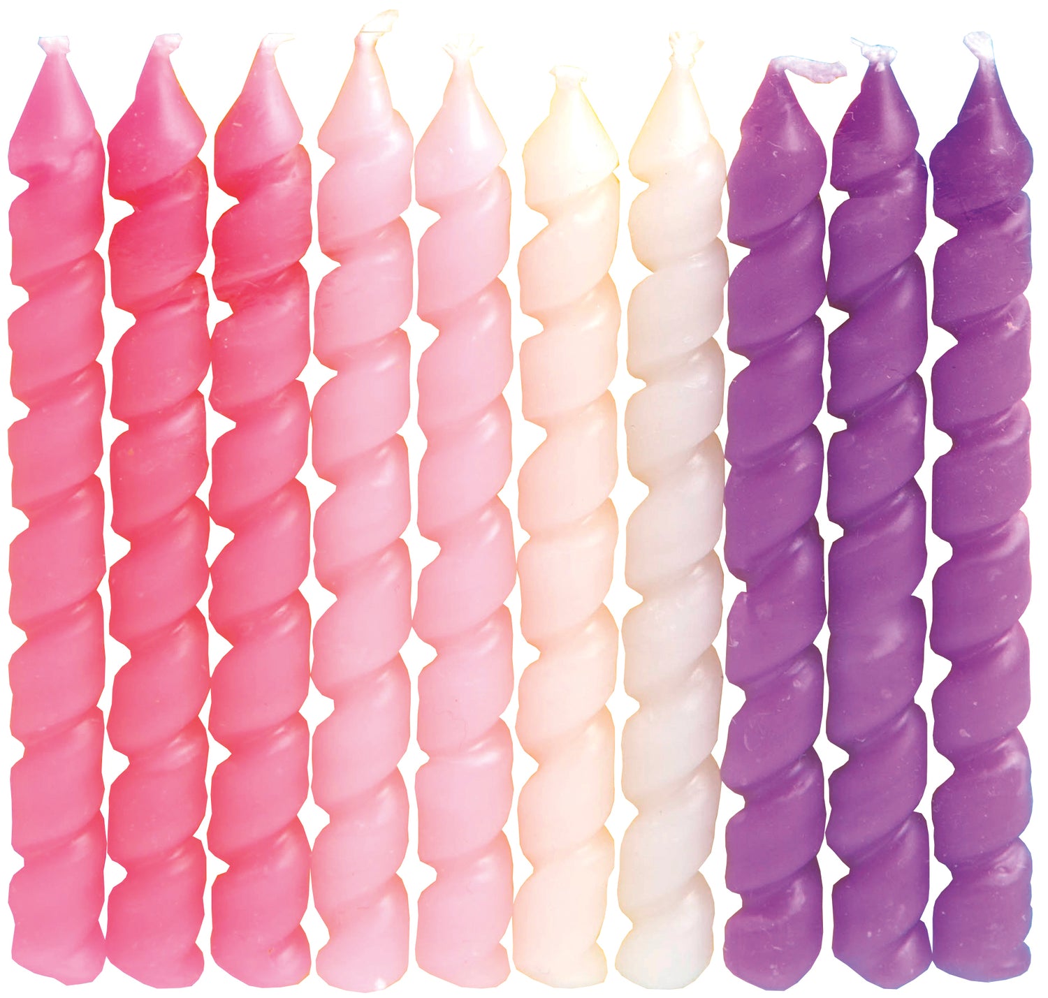 Pink & Purple Spiral Birthday Candles, 10ct - Image 2