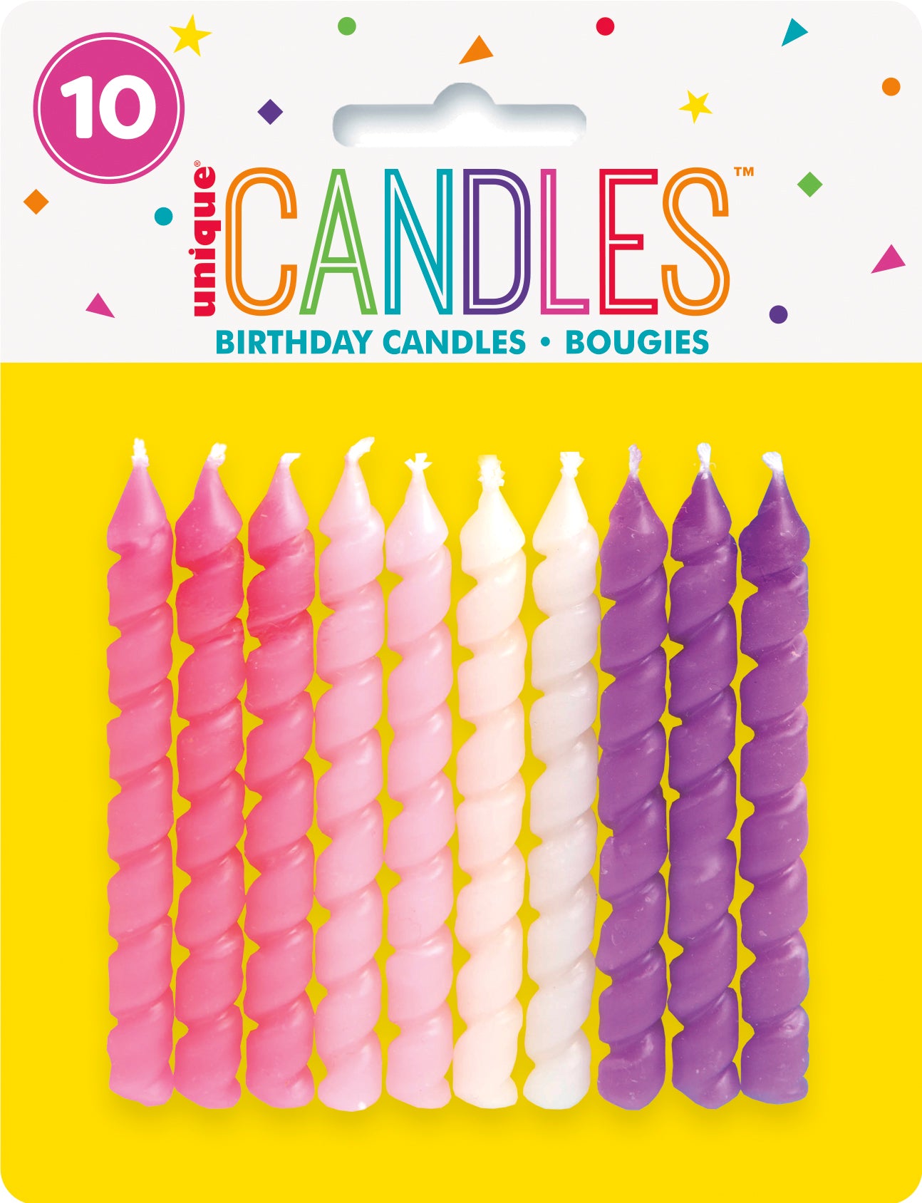 Pink & Purple Spiral Birthday Candles, 10ct