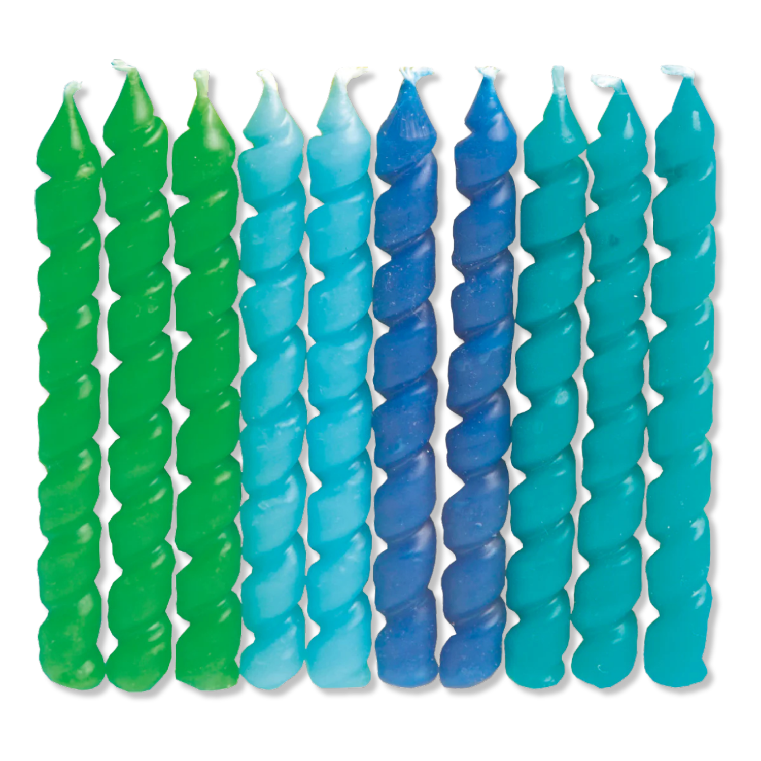 Blue & Green Spiral Birthday Candles, 10ct