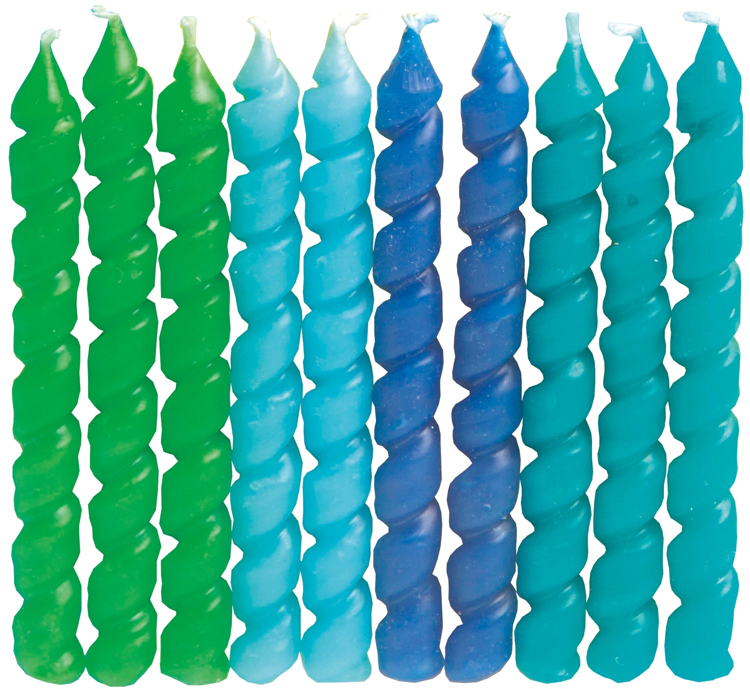 Blue & Green Spiral Birthday Candles, 10ct - Image 2